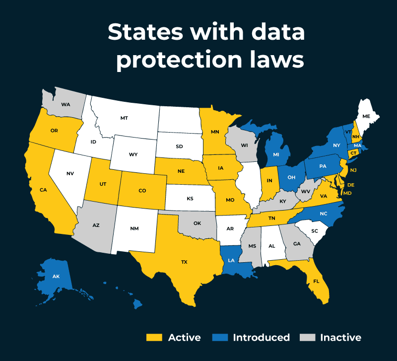 US States With Privacy Legislation in 2025